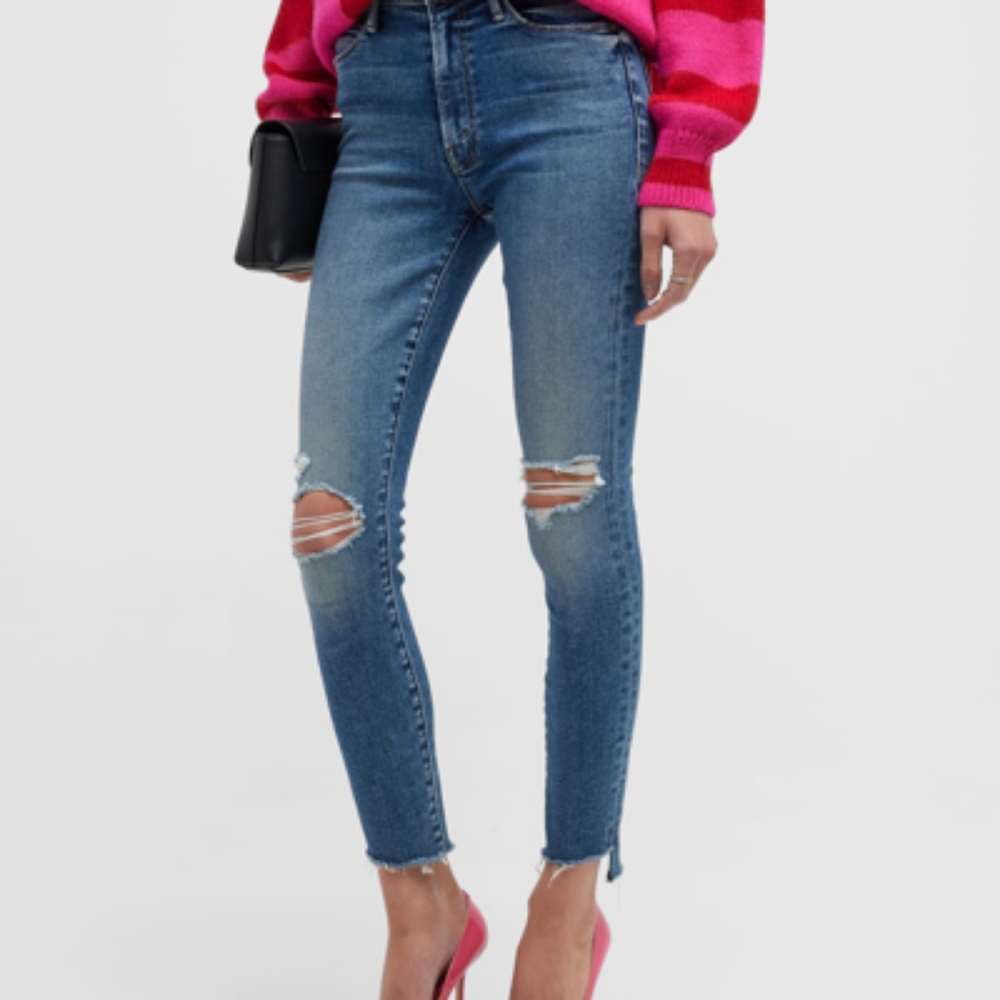 MOTHER The Stunner Zip Ankle Step Fray - Roughing it